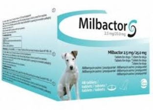 Milbactor kleine hond en Puppy hond 2x 48 (96) tabletten 